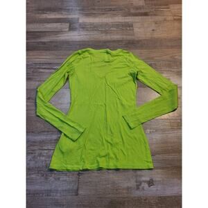 Abercrombie and fitch small women's long sleeve lime green v neck top